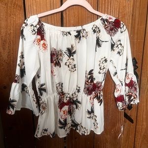 White floral blouse